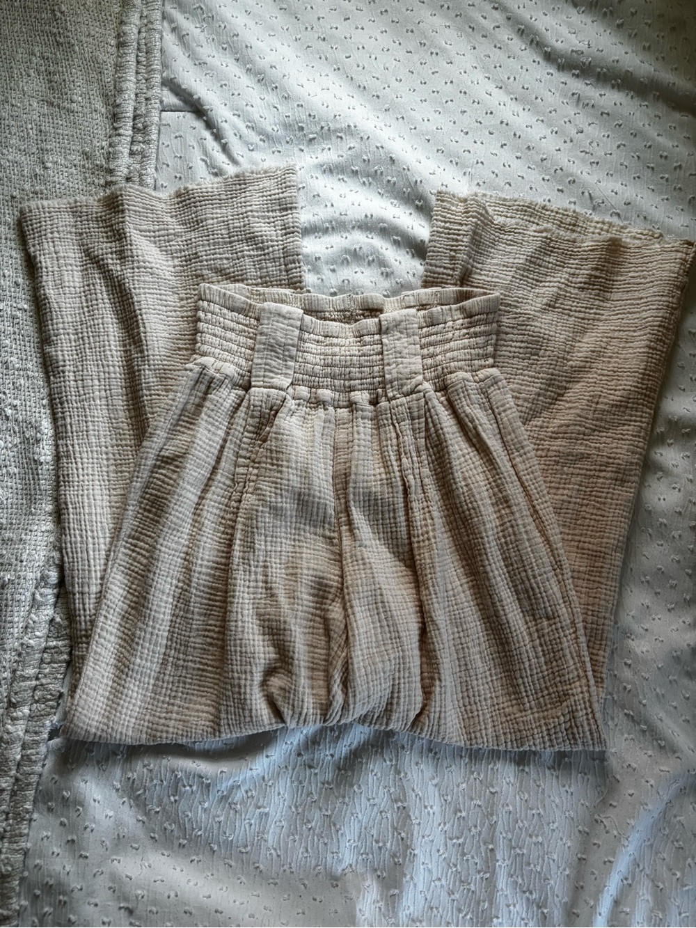Marshalls Beige/Taupe Wide-Leg Textured Pants
